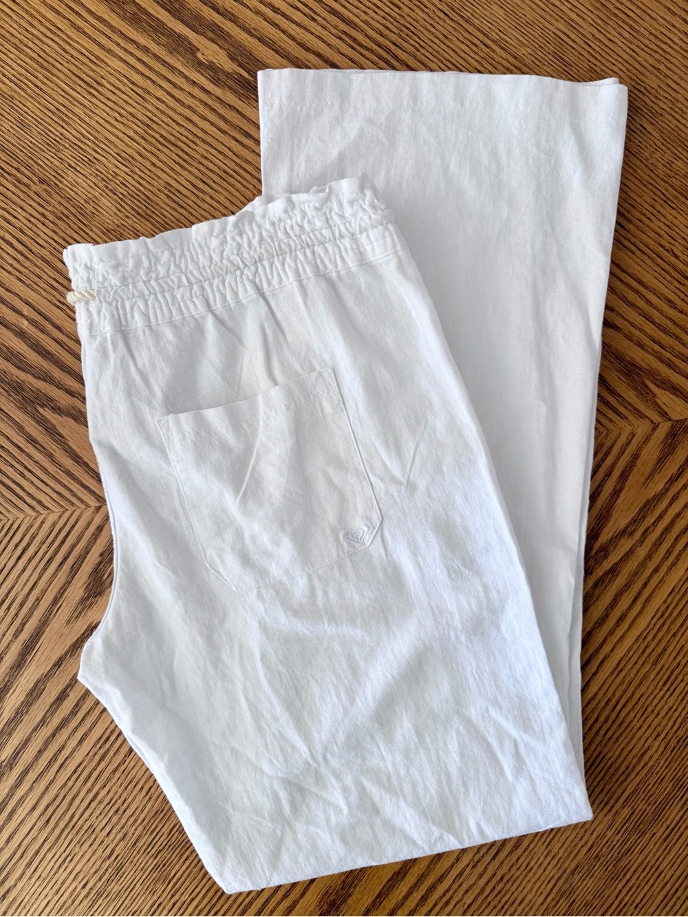 ROXY Oceanside Linen Blend Wide Leg Pants - Sea Salt White - Picture 5 of 10